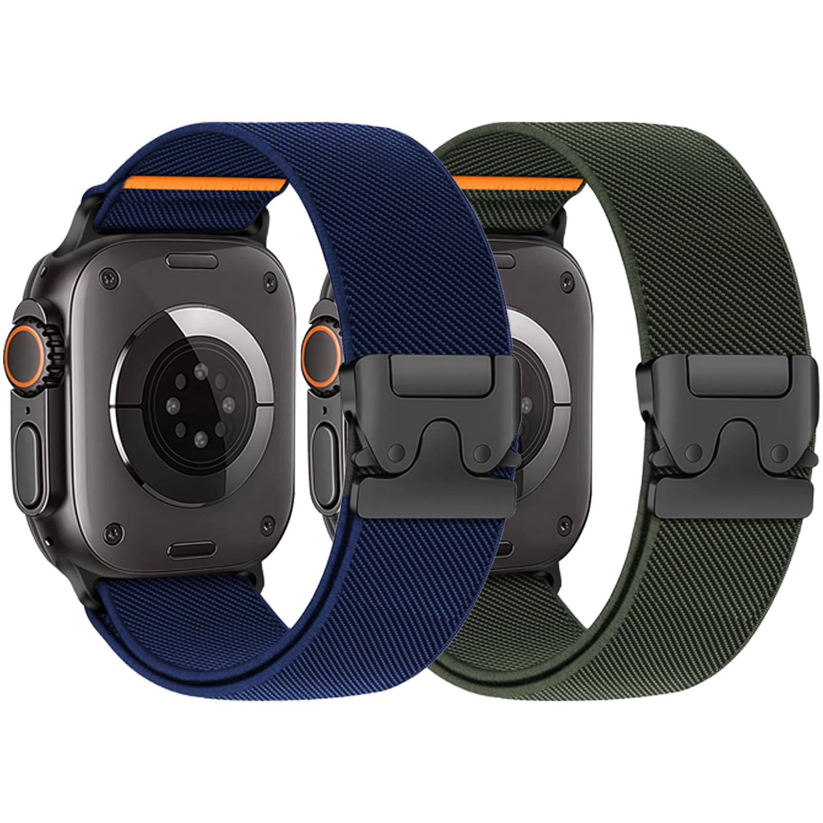 Stretchy Band for Apple Watch Bands for Men Women 44mm 45mm 46mm 42mm 41mm 40mm 38mm,Wide Nylon Elastic Braided Strap & Fabric Cloth Wristband Correa for iWatch Series 11 10 9 8 7 6 5 4 3 SE Ultra/3/2