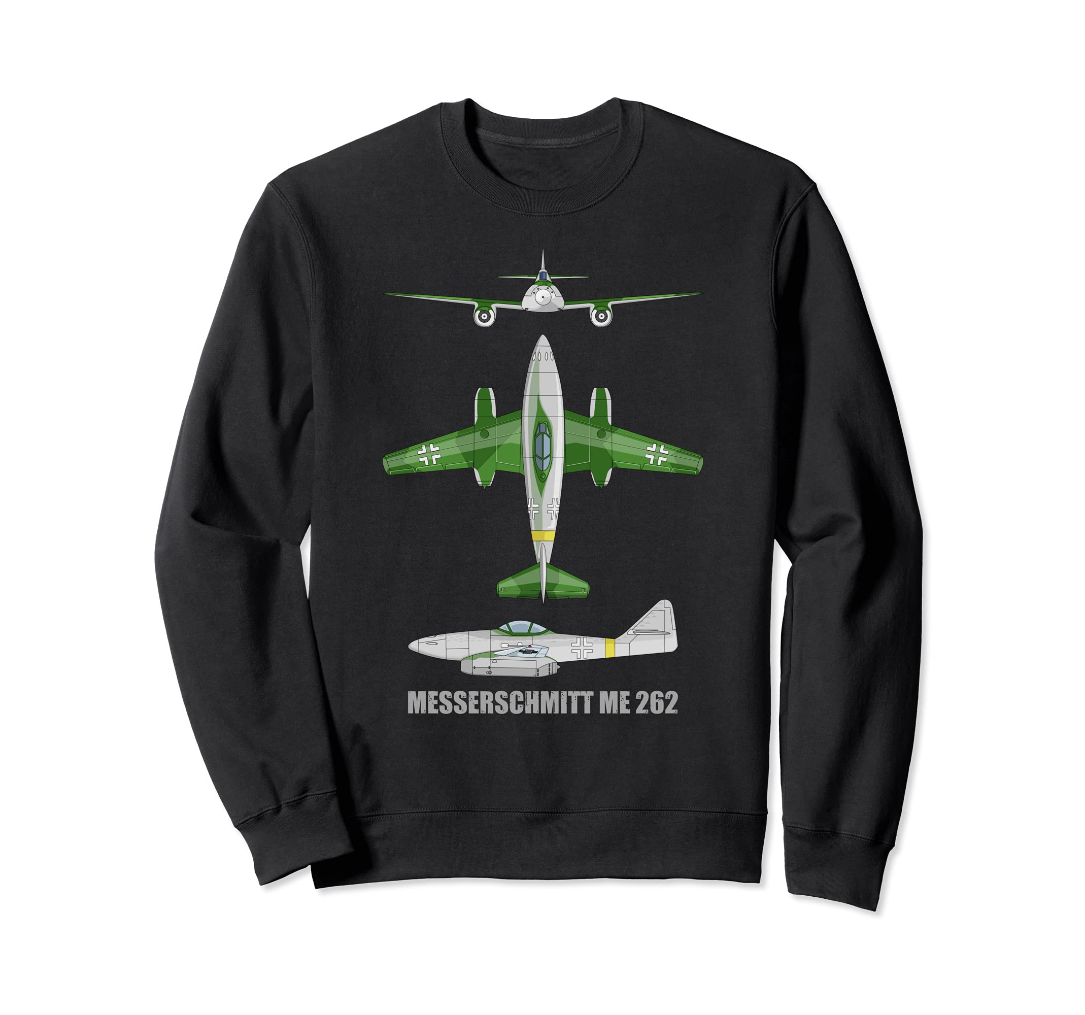Messerschmitt Me 262 German WW2 Jet Fighter Plane Diagram Sweatshirt