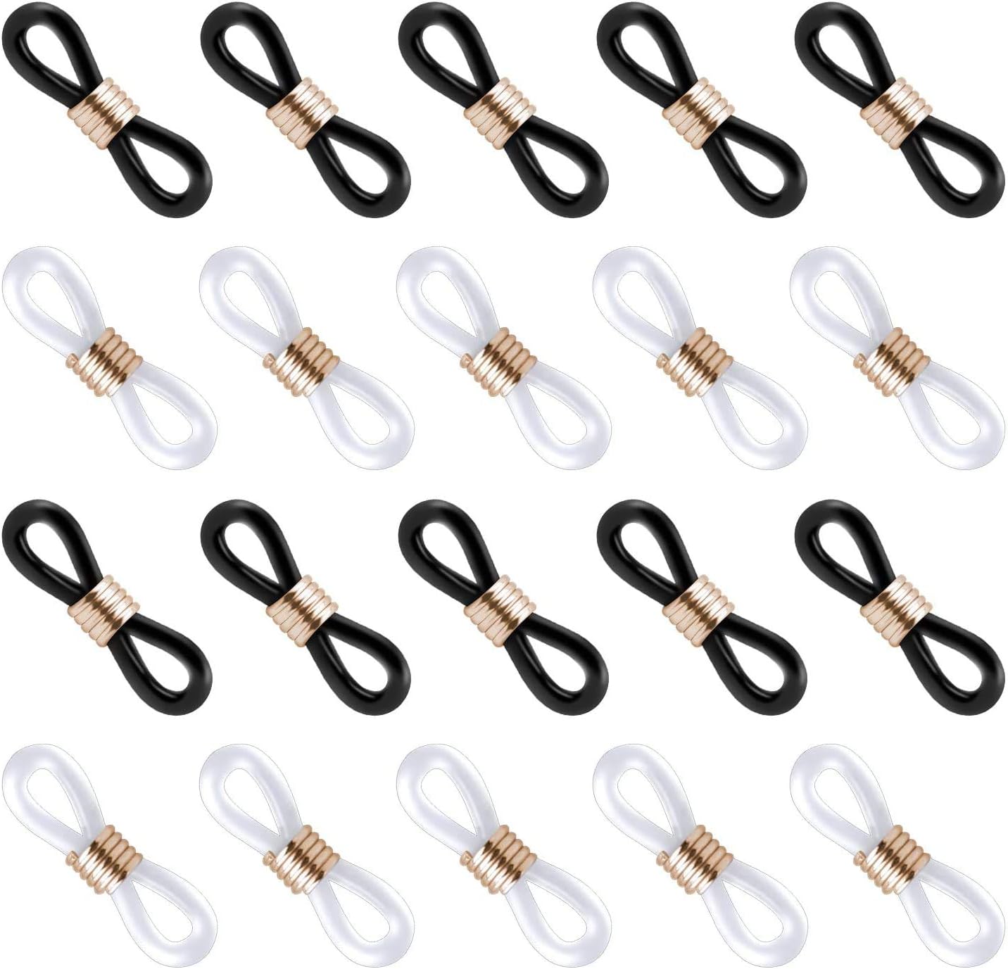 100 Pieces Eyeglass Chain Ends Adjustable Rubber Ends Connectors Anti