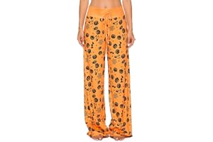 Vackutliv Halloween Pajama Pants Women Pumpkin Skull Ghost Print Pajamas Cute Funny PJ's Women's Jammies PJs