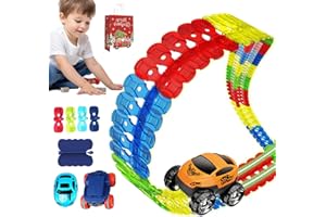 GENERIC Anti Gravity Race Track with Car, Defy Gravity, 360° Electric Climbing Car Race Tracks with Lights, Flexible Race Track, Multicolor Glow in The Dark Race Car Track Set (46pcs)