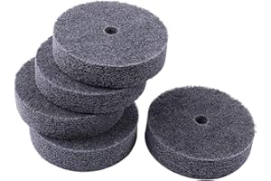 LUO KE 𝐋𝐮𝐨 𝐤𝐞 5 Pcs 3'' Fiber Buffing Wheel - 3/8'' Arbor Hole Replacement Fiber Buffing Polishing Wheels for Bench Buffer/Bench Grinder