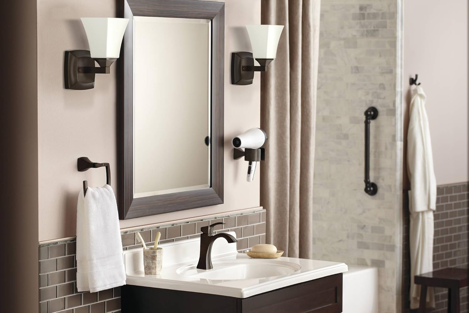 Moen YB5186CH Voss Collection Bathroom Hand Towel Ring, Chrome - - 