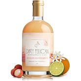 Dirty Pelican Cocktail Mixers - Lychee Blossom Martini - Skinny &amp; Organic Drink Mixes for Cocktails - Low Calorie Mocktails - Low Sugar - Vegan - Gluten Free - No Preservatives - 750ml (1 Bottle)