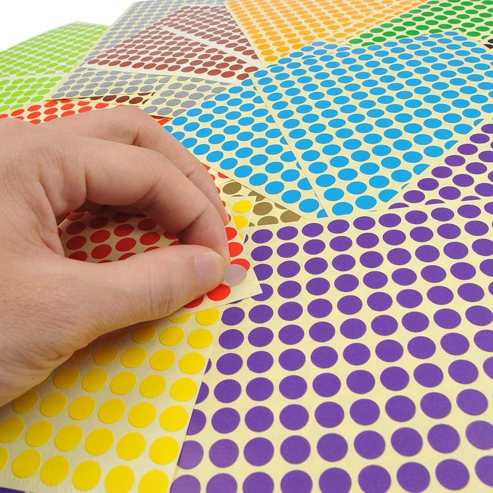 Round Dot Stickers,6mm Self Adhesive Coloured Dots 6528 Small Round Stickers 16 Sheets 2640 for Office,School,Calendars,Map Stickers - Image 3