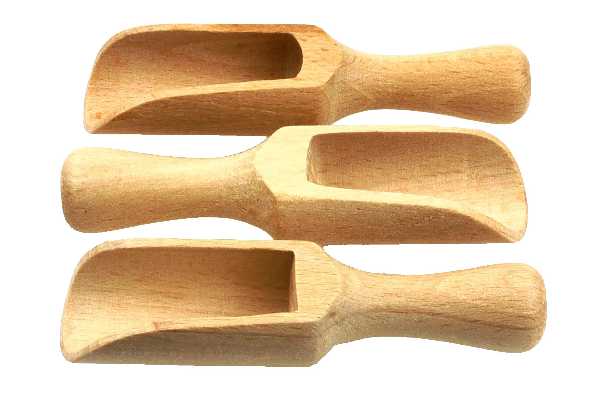 Mini wooden scoop, wooden spoon, salt spoon, kitchen utensils, milk powder, coffee, tea, sweets, wooden scoop, filling scoop, doll's house, twisted version, "disposable", packed (1, small)