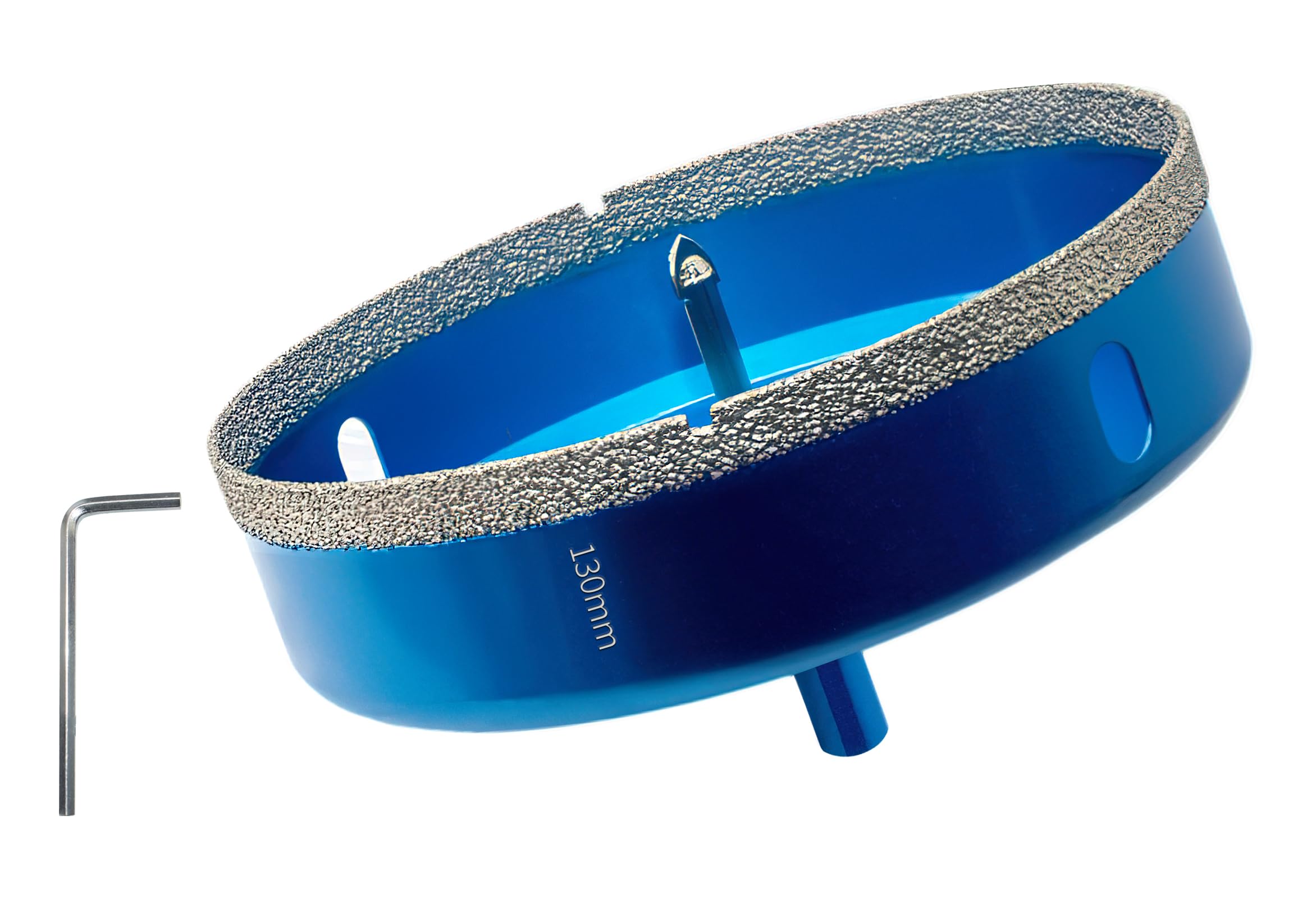 Teronbeta Diamond Hole Saw 130mm with Pilot Center Drill Bit, Vacuum Brazed Diamond Core Hole Cutter for Tile, Porcelain, Glass, Ceramic, Marble — image 1