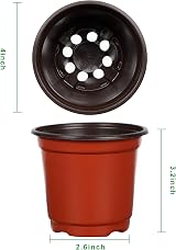 Augshy 110 Pcs 4 Inch Red Plastic Plant Nursery Pots Succulent Seedling view 2
