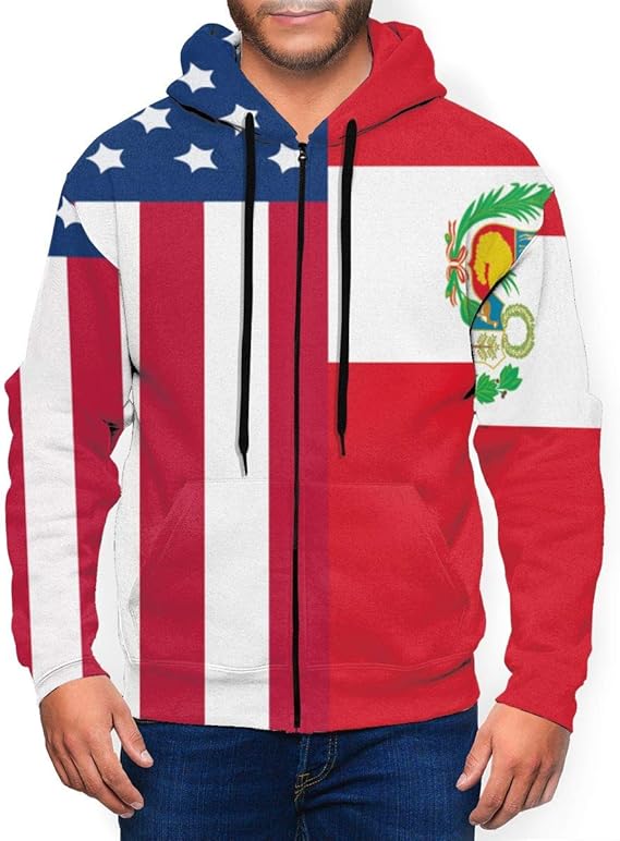Amazon Co Jp Peru American Flag メンズ パーカー スウェット ファッション スポーツ ティーシャツド パーカー 薄手 ジップパーカー Tシャツ 服 ファッション小物