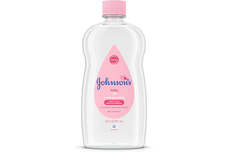 Johnson's Baby Oil, Pure Mineral Oil to help Prevent Moisture Loss for Baby, Kids & Adults, Gentle & Soothing Baby Massage Oi