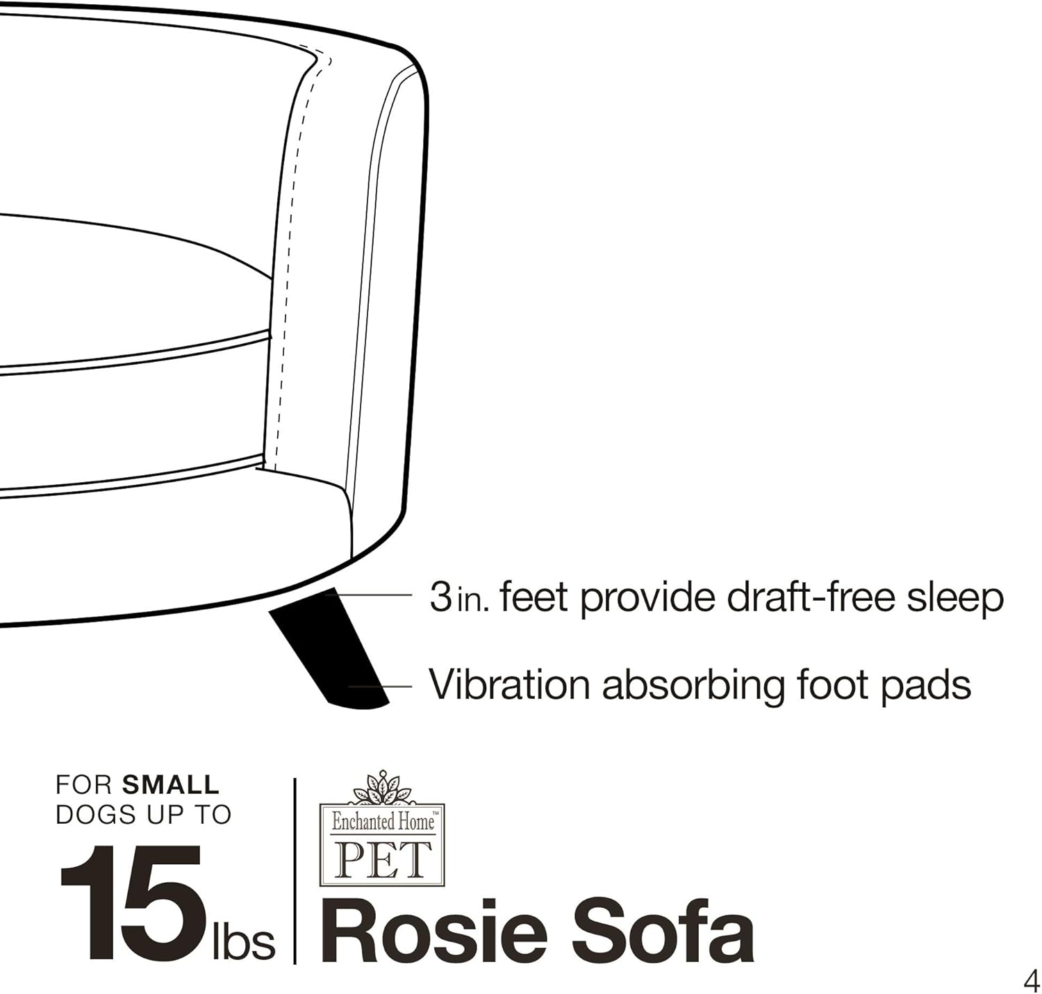 Enchanted Home Pet Rosie Sofa - Grey, Medium (CO3201-18GRY) : Pet Supplies