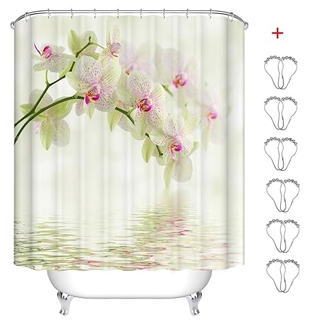 Waterproof Polyester Shower Curtain Sanitary Mildew Resistant
