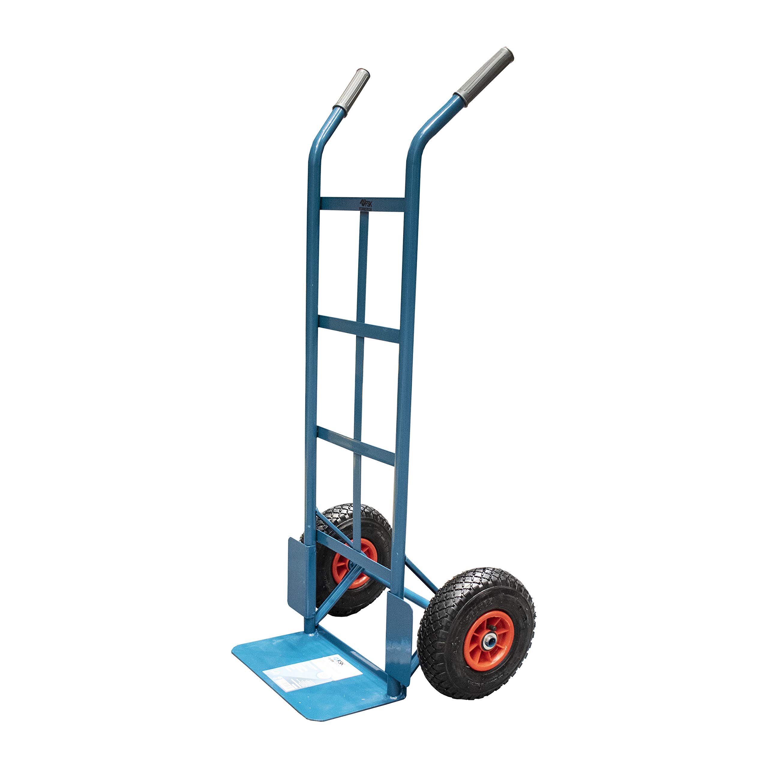 Ferrestock FSKCAR002 Professional Warehouse Trolley Made of Reinforced Steel, Holds up to 150 kg Includes Pneumatic Wheels
