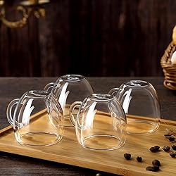 Wells Espresso Cups Set of 4 with Handle, 2.5oz