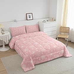 Erosebridal Pink Christmas Comforter Set Full Size