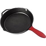 Pre Seasoned Cast Iron Skillet - Silicone Hot Handle Holder - 12.5 inch - by Utopia Kitchen