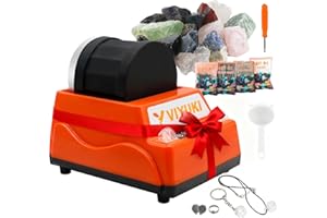 VIYUKI Hobby Rock Tumbler Kit - Includes Rough Gemstones, 4 Polishing Grits, Jewelry Fastenings and Detailed Learning Guide, 