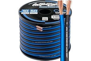 Install Link 10 AWG Gauge Speaker Wire Cable (50 Feet) Stereo, Car or Home Theater, CCA