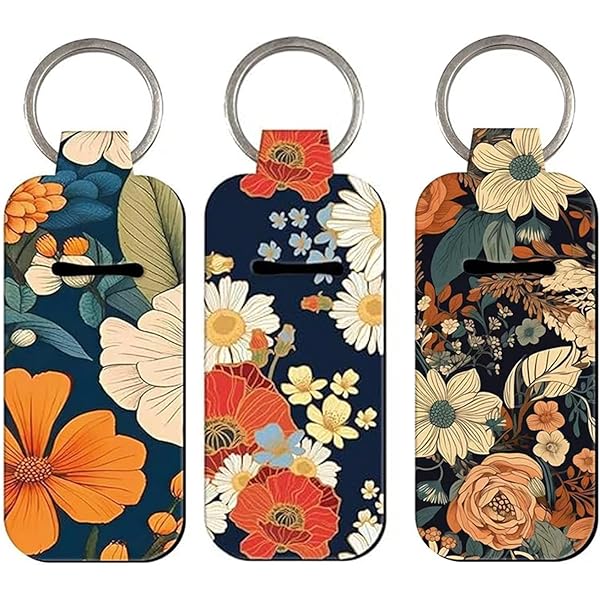 Pseasysky Daisy Lip Balm Holder Keychain - Clip-On Lipstick Sleeve For Women (Stretchy Fabric, 7x3.5cm) - View #2