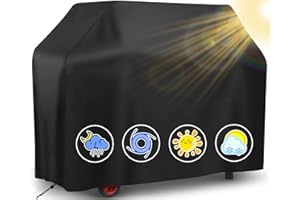 EPICMELODY Large BBQ Grill Cover, 58inch Waterproof Grill Cover for Outdoor Grill, Gas Grill Covers with Adjustable Drawstring, Anti-UV Barbecue Cover for Weber, Nexgrill, Monument, Char-broil Grills and More