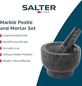 Salter Marble Pestle and Mortar Set Black – Hand Grind Spices & Herbs view 2