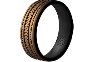 Knot Theory Warrior Courage, Strength, Serenity, Wisdom Silicone Ring for Men Women - Dual Layer Engraving - Breathable Comfort Fit 6mm Rubber Wedding Band