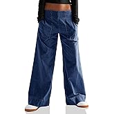 Cicy Bell Womens Wide Legs Baggy Jeans Elastic High Waisted Casual Loose Boyfriend Denim Pants with Pockets
