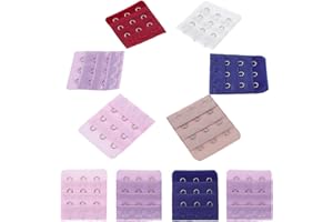 Angoily 10pcs Women’s Narrow 3-row 3-hook Bra Extenders, Adjustable Brassiere Extension Buckles