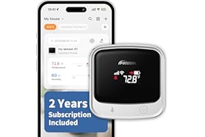 Frigga 4G Cellular & WiFi Temperature Humidity Monitor, 2 Years Subscription Included, Remote Temperature Sensor with App, Email, Voice Alerts for RV, Pets Safety, Vacation Home Monitoring, S0