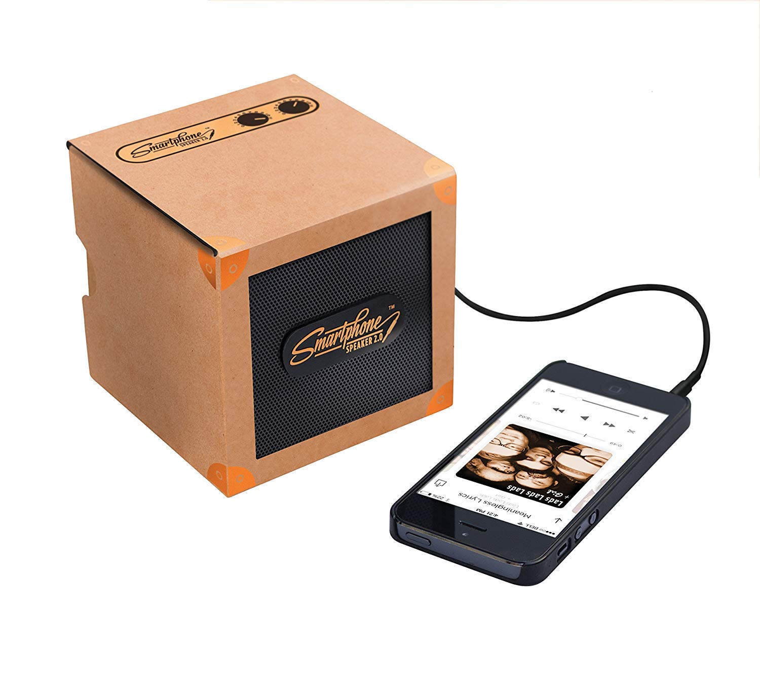 Smart Phone Speaker Box, AUX compatible, wired for iPhone/Android and more, Copper