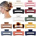 Sisiaipu 4.1 Inch Large Hair Accessories - 12 Pcs Big Square Jaw Clips for Thick Hair, Jumbo Bulk Clips for Women and Girls