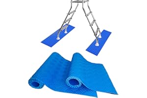 DXMIMER Swimming Pool Ladder Mat,Swimming Pool Step Mat with Non-Slip Texture - Blue Protective Pools Step Pad, Pool Accessories for Above Ground Stairs (36 X 8 inch-2pcs)