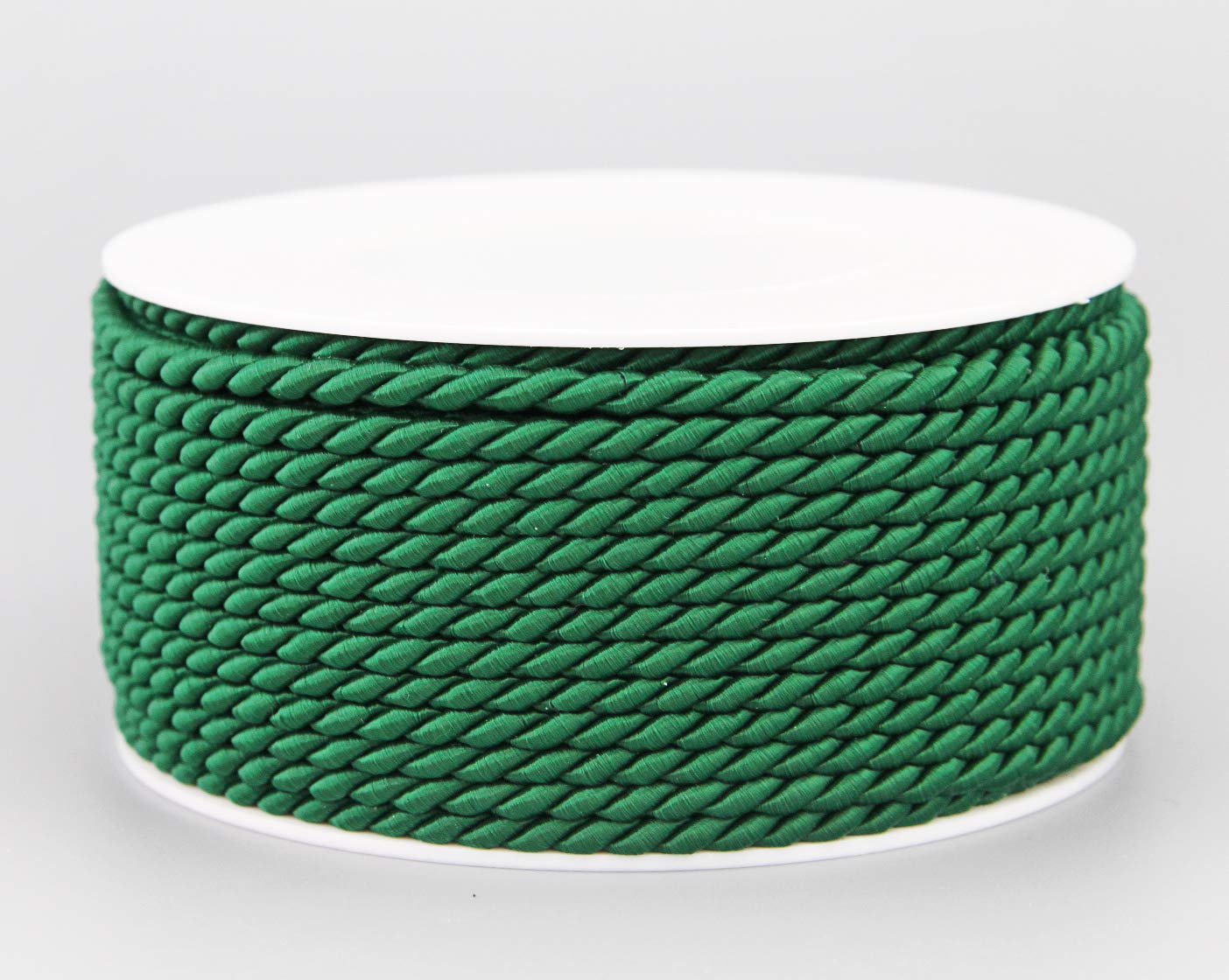 25 m x 4 mm Cord Dark Green Roll Decorative Twist Cord with Shiny Cord Green Twisted Fir Green Cord Ribbon without Wire for Decorating Crafts Sewing Decorative Cord