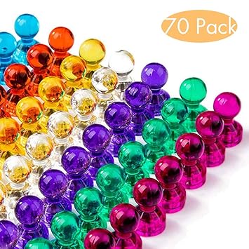 Dreamer Goods Magnetic Push Pins 60 Pack 7 Assorted Colors Tiny