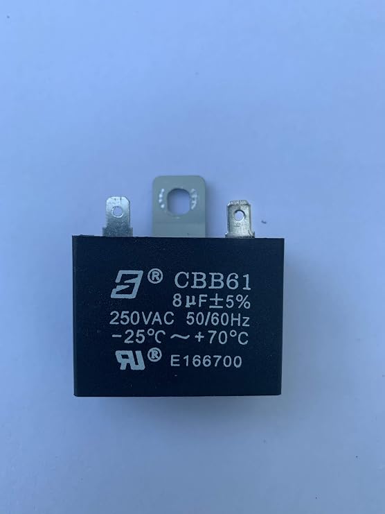 CBB61 8uf +_5% 250vac, 50/60HZ, AC Motor Capacitor with mounting