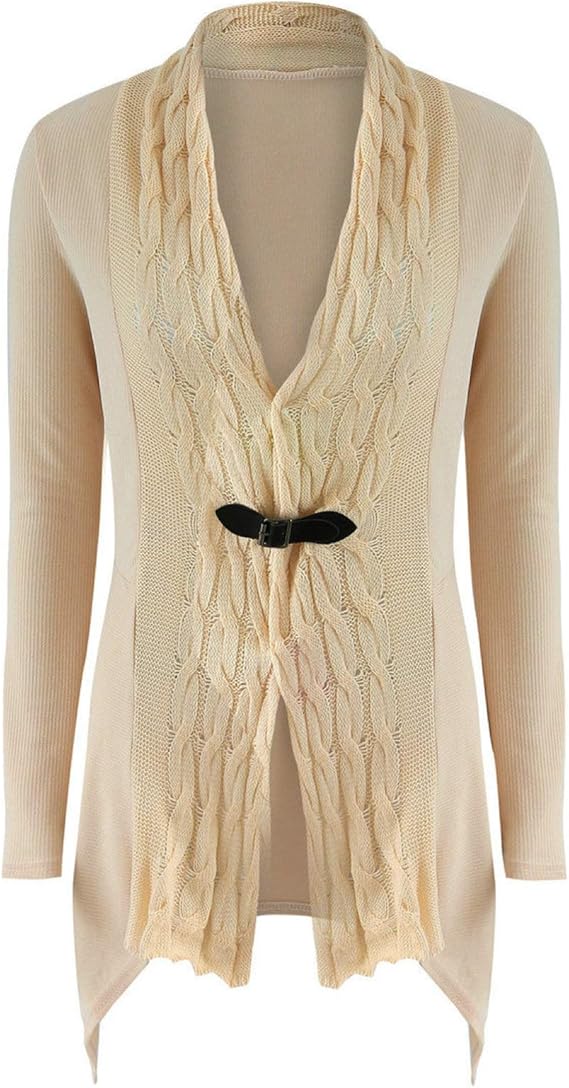 Cárdigan largo de punto con manga de murciélago para mujer, chaqueta