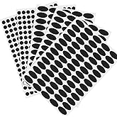 Mudder 325 Pieces Essential Oil Label Bottle Stickers White Waterproof Labels Oval-Shaped and Round Oils Stickers(Black)
