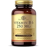 Solgar Vitamin B6 250 mg, 100 Vegetable Capsules - Supports Energy Metabolism, Heart Health & Healthy Nervous System - Non-GM