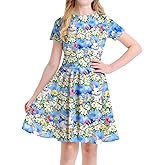 Eyanse Girls Valentines Dress Outfits Cute Heart Dresses Short Sleeve with Swing