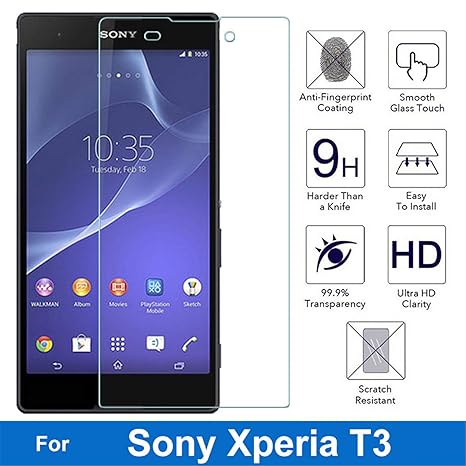 Panzerglas Schutzfolie Film,for Sony Xperia T3 Screen Protector 2.5D 9H Explosion-Proof Tempered Glass Safety Protective Film
