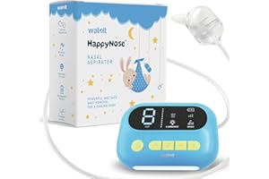 WATOLT The ‘HappyNose’ Nasal Aspirator with 3X Greater Suction for Newborn Infant Baby Toddler Kids & Adults - Rechargeable Snot Booger Mucus Vacuum Device - Nose Sucker Machine