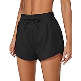 addigi Women's Running Shorts High Waisted Quick Dry Athletic Shorts Sports Workout Gym Track Drawstring Shorts with Pockets