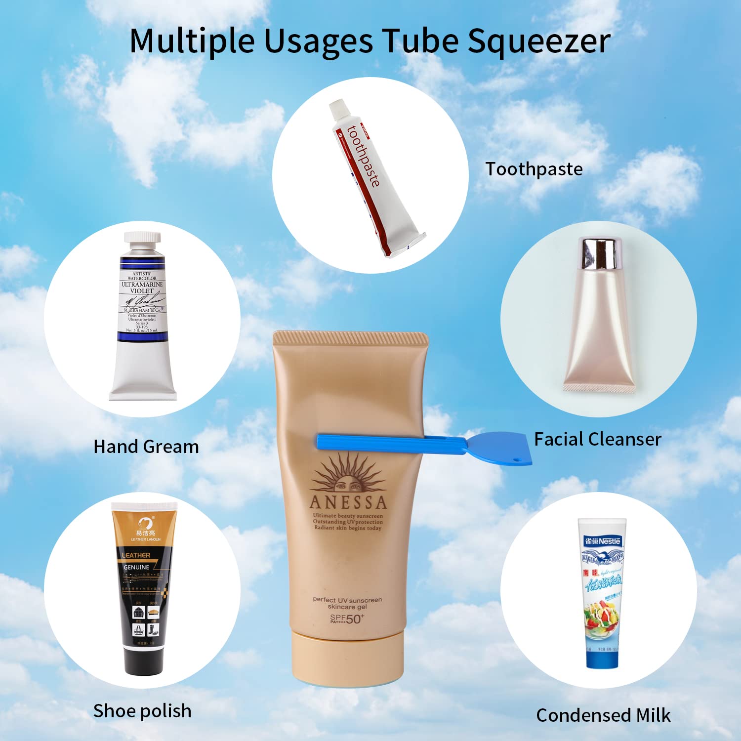 4PCS Toothpaste Squeezer,Tube Squeezer, Metal Tube Presser Tube Roller Tube Wringer Keys Dispenser Roller for Toothpaste Cosmetic Oil Cream Paint Squeezer(4 Color)