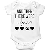 AW Fashions And Then There Were Four Baby Bodysuit Cute Newborn Boy Outfit Funny Baby Romper Girl Clothes