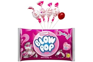 LEOFI Charms Valentines Day Blow Pops Bubble Gum Filled Lollipops, 11.5 oz