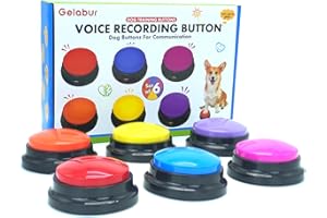 Gelabur Set of 6 Dog Buttons for Communication, Voice Recordable Buttons for Classroom, Dog Training Talking Buttons Starter Set, Pet Easy Speaking Buttons Tools