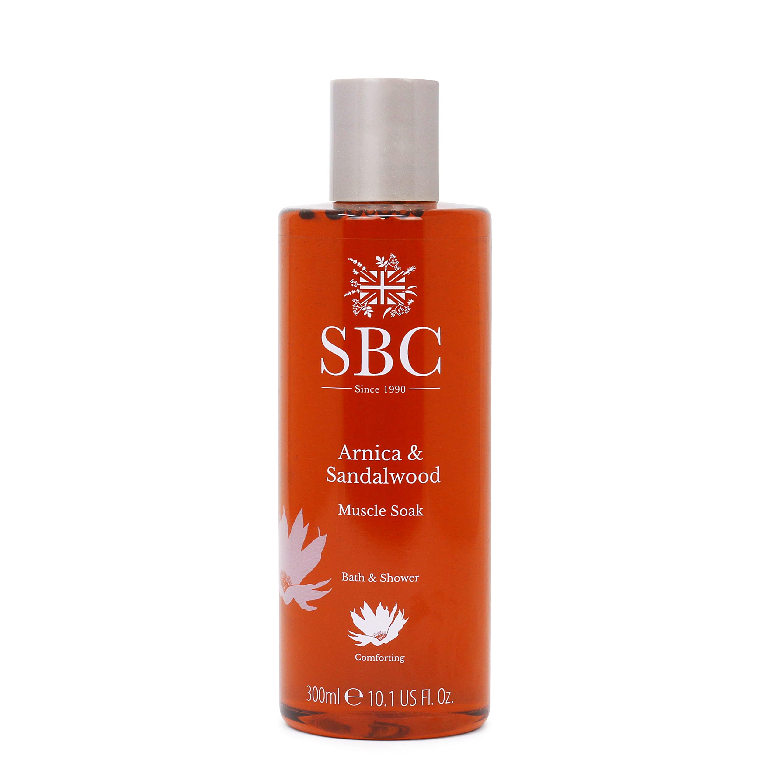 SBC Skincare Arnica & Sandalwood Muscle Soak 300ml - Bath Soak and Shower Gel for Easing Tired Muscles and a Busy Mind