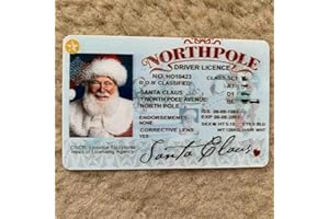 ZAGEVIVIN Xmas Santa's Sleigh Lost Driving License Santa Claus Drivers License Santa License Santa Lost ID Card Santa License Christmas Decorations (Color A, 1Pcs)