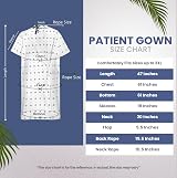 Utopia Care Cotton Blend Hospital Gown Back Tie Fits 2XL Blue 6 Pack Large view 2