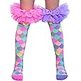 MADMIA Mermaid Frills Socks, Gorgeous Knee-High Socks With Fluffy Frills & Glitter